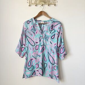 Britt Ryan Paisley Blouse Small Multicolor